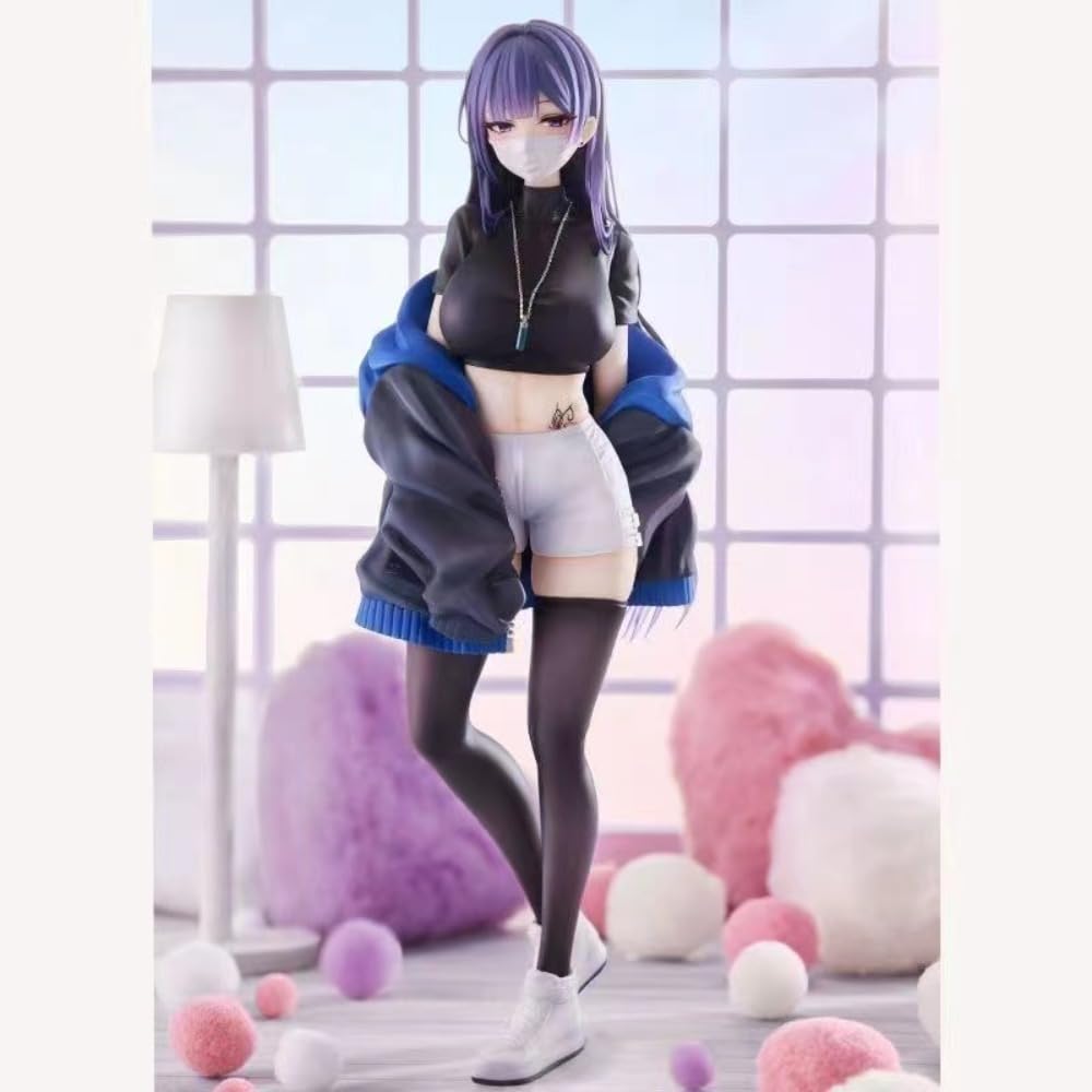 Amazon.co.jp: ユウナマスクガールフィギュア黒シルクロングヘアアニメ